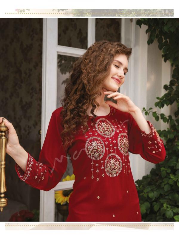 Mayur Saga 2 Rayon Designer Embroidery Kurti Collection